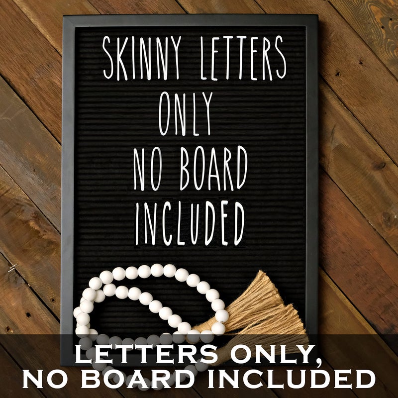 MAINEVENT Skinny Felt Board Letters Only Set NO BOARD INCLUDED, Rae Inspired Font Farmhouse Decor Accessory, 2 Inch White Plastic Letters Numbers Symbols For Changeable Felt Letter Board Message Bulletin - Image 2